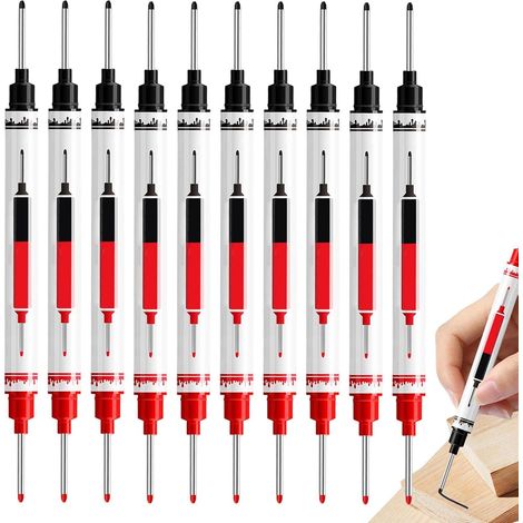 Marqueurs Pour Trous Profonds Lot De 10 Outils De Marquage Étanches Marqueurs À Tête Longue 21 mm Pour Trous Profonds Pour Travaux Industriels Mécanique Électricité Automobile Soudure (1/5)