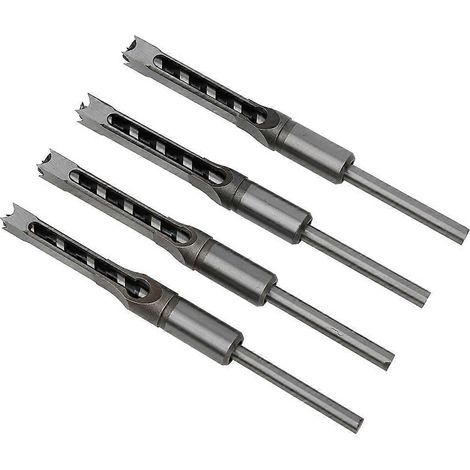 Ensemble de 4 forets à trous carrés pour le travail du bois, en acier à roulement, pour le perçage du bois, 11-12,7 mm