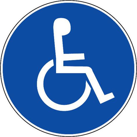 Panneau Handicapés (logo) - Rigide Ø450mm - 4081014