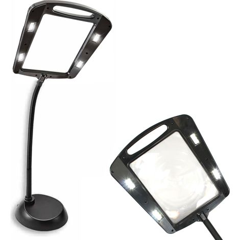 Fishtec – Loupe éclairante x5 12 LEDs flexible 100 cm – Grossissement 5x – Surface 25,5 x 19 cm – Alimentation secteur 100-240V