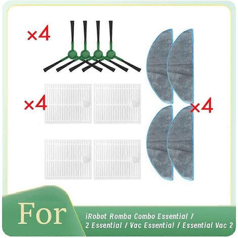 Seitenbürste, HEPA-Filter und Reinigungstuch für den iRobot Romba Combo Essential / 2 Essential / Vac Essential / Essential Vac 2 Saugroboter (1/5)