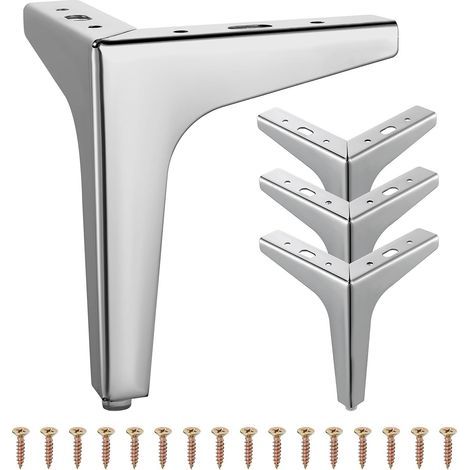 4 Pcs Pieds de Meubles en Métal 10cm Triangulaires pour Canapé, Table Basse, Meuble TV et Autres (1/5)