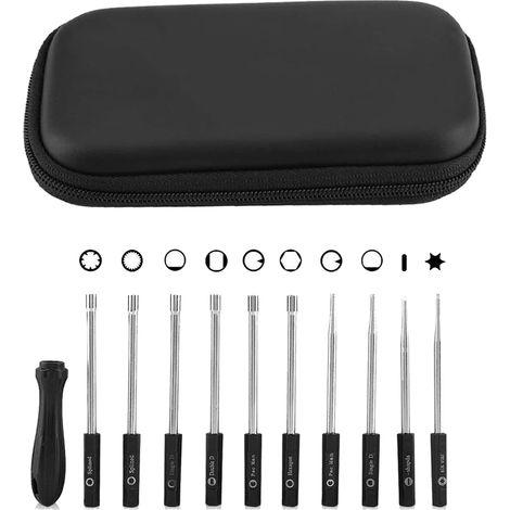 Ortviai Jeu de 10 tournevis d’ajustement pour carburateur – type Pacman, Double D et cranté – pour débroussailleuses, tronçonneuses (1/3)