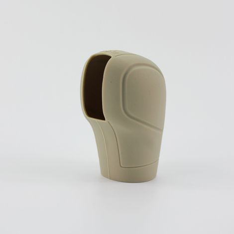 Confezione da due copri leva del cambio in silicone beige, antiscivolo, morbidi, resistenti e comodi da indossare.
