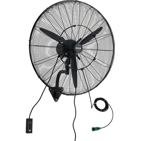 VEVOR 115W Industrieller Wandventilator 81 cm, 5,9 m/s Oszillierender Wandlüfter mit 3 Stufen Verstellbarem Winkel & Nebel, Gewerblicher Industrieventilator für Werkstatt Garage Lager Gym, Schwarz (1/5)