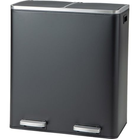 COSTWAY 2x30L Recycling Pedal Bin Double Kitchen Waste Bin with Plastic Inner Buckets (1/5)