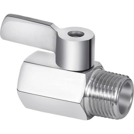 Vanne Arrêt Douche Mini Sphérique Acier Inoxydable 304 Filetage NPT 1/2 Pouce Mâle (1/4)