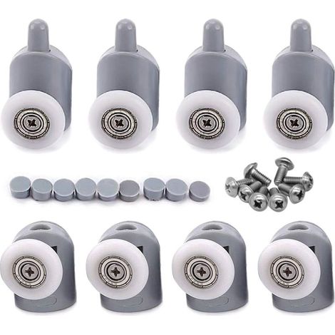 Roulettes pour portes de douche, diamètre de roue de 23 mm, haut et bas (1/5)