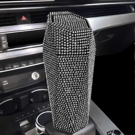 Poubelle de voiture compacte à paillettes et strass avec couvercle, organisateur de poubelle étanche au design diamant pour voiture, maison ou bureau (1/5)