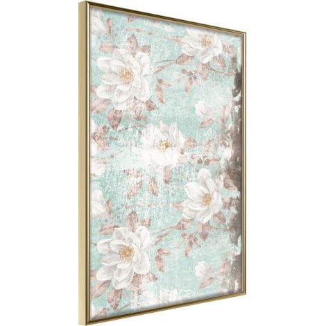 Affiche Murale Encadrée "Floral Muslin" 21 x 30 cm Or