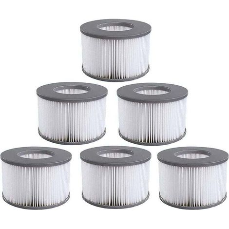 Lot de 6 cartouches filtrantes de rechange pour piscine gonflable Mspa, jacuzzi Ruikalucky (1/4)