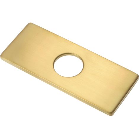 Cache Trou Plaque De Robinet-[6 Inch], Plaque De Couverture Pour Évier De Maison, Acier Inoxydable, Rectangle, Or Brossé (1/5)