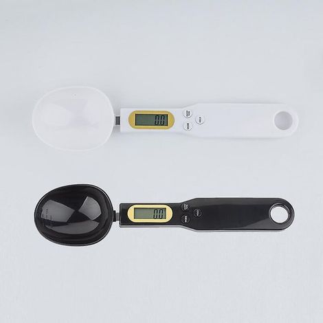 Schwarzer digitaler Messlöffel – 500 g/0,1 g – Elektronische Küchenwaage mit hochauflösendem LCD-Bildschirm – Präzise digitale Küchenwaage (1/4)