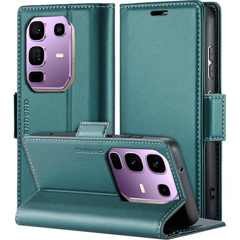Funda para Infinix Note 50 Pro+, color lichi brillante, tipo cartera, color verde. (1/5)