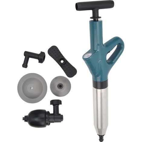(Blue)Deboucheur WC Puissant, Deboucheur Toilette Avec BaromèTre, Pompe Deboucheur Canalisation avec Quatre Ventouses,pour Lavabos, Siphons de Sol, Toilettes, Obstruction de Tuyaux