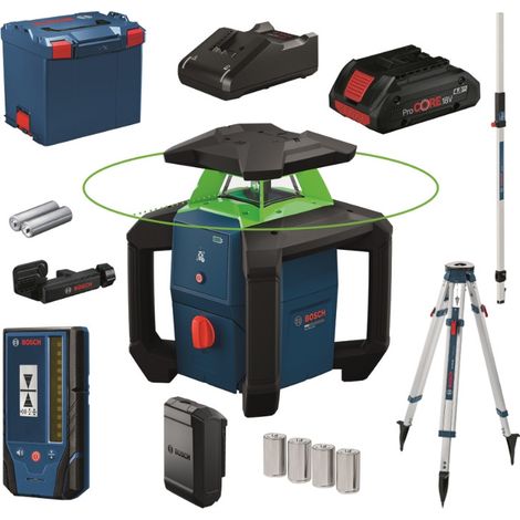 Bosch - 18V Laser rotatif sans fil GRL18V-3-31G, portée 300 m, avec accessoires 0615A500DG (1/4)