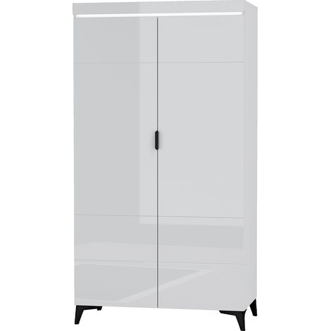 Schrank Ruben mit 2 Türen, Weiß, 195cm
