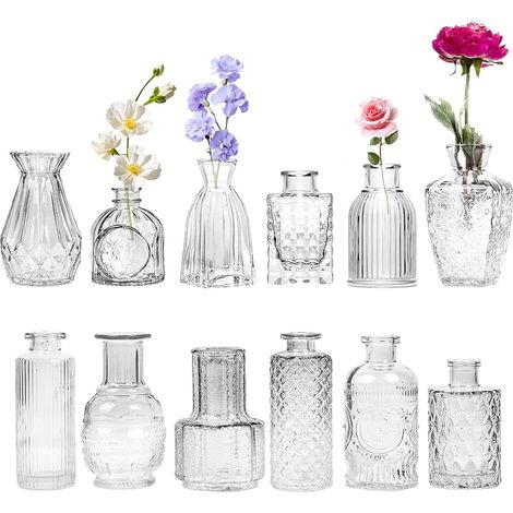 Vase en Verre - Porte-Décoratif - Pièce Maîtresse Décoration de Table pour Salon Chambre Salle de Bain Appartement Maison Cadeau Anniversaire Noël (1/5)