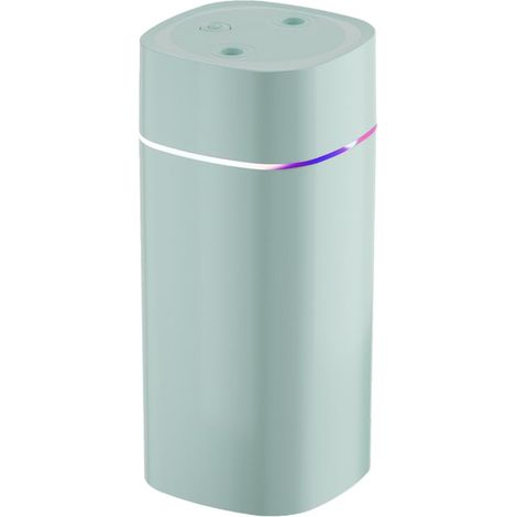 Mini Humidificateur USB 600 ml, Double Buse Ultrasonique à Veilleuse LED Colorée, Arrêt Auto, Vert (1/4)