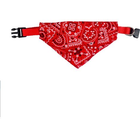Bandana Chien - Triangle Réglable Lavable en Tissu Respirant - Pour Chiens Races Petites et Moyennes - Rouge - 1 Pièce (1/5)