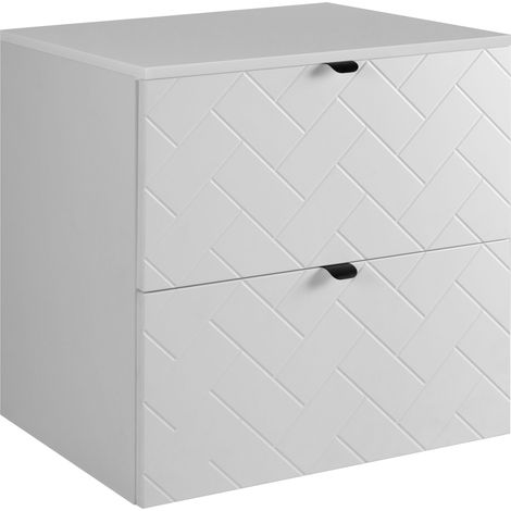 Rodan Waschbeckenunterschrank 60 cm, Weiß Matt, 46 x 60 x 62,3 cm, mit weißer Waschtischplatte, feuchtraumgeeignet