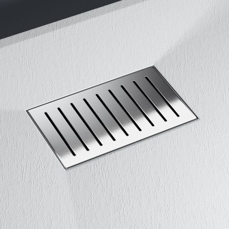 ELEGANT 120 x 200mm Floor Drain 304 Stainless Steel Shower Drain For Bathroom,Stripy Cover