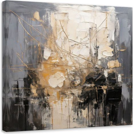 Quadro su tela, Tecnica impasto astratta Grigio - 40x40 (1/3)