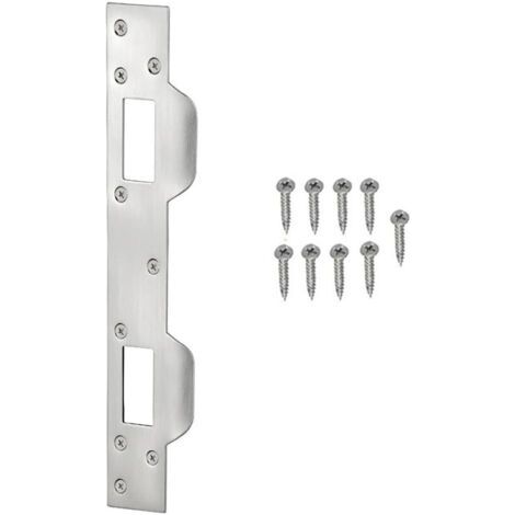 Serrure blanche pour plaques métalliques de 5-1/2 à 6 pouces, sécurité de porte intérieure et extérieure, protège le cadre de la porte (1/4)