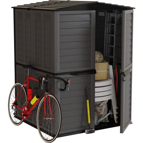 Artplast – Abri de jardin en polypropylène recyclé 151x146x200 cm – Résistant aux UV et à l'humidité – 2 portes et plancher intégré (1/5)