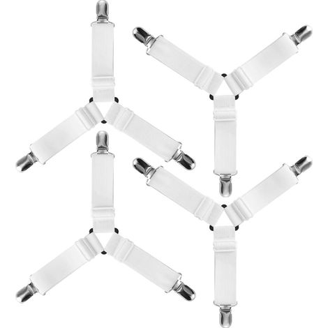 4 Stück dreieckige elastische Spannbettlakenbefestigungen, verstellbarer Haltegurt für Bettwäsche, Bettlaken, Bügelbezug, Matratze, Sofa
