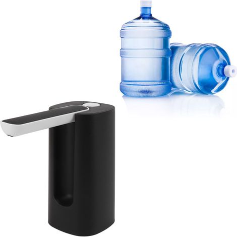 Faltbare Wasserpumpe für Haushaltswasserflaschen, automatisches Ansaug- und Abgabegerät für Mineralwasserflaschen, automatischer elektrischer Wasserspender für Zuhause, schwarz. (1/5)