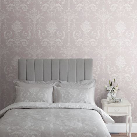 Papier peint intissé Laura Ashley Josette Amethyst 1005 x 52cm Rose/blanc