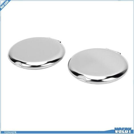 Ashata Miroir en acier inoxydable Miroir de maquillage Double face pliable et incassable, en acier inoxydable, parfum boite Cercle (1/5)