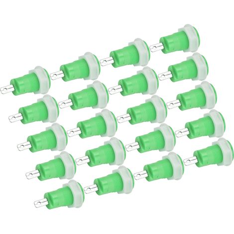 Lot de 20 adaptateurs prise banane borne à souder laiton ABS isolé 4mm CATIII 1000V 32A vert repérage couleur (1/5)