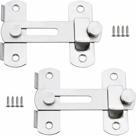 royaluxe - 2 Pièces Verrous de Porte en Acier Inoxydable Sécurité Loquets de Porte avec Vis Boulon de Verrouillage Coulissant pour Fenêtre Jardin et Porte (1/5)