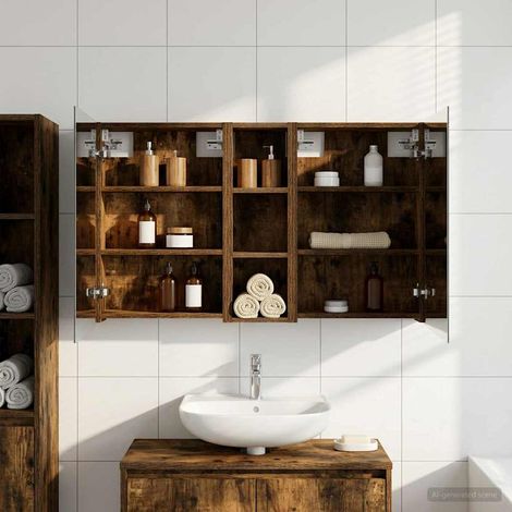 vidaXL Bathroom Cabinet Set 3 pcs 100 x 10.5 x 60.5 cm Engineered wood (1/5)