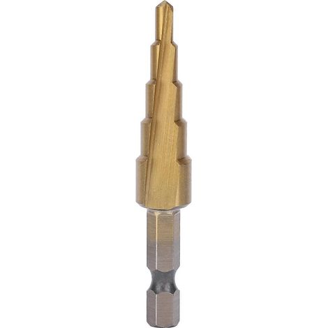 Stufenbohrer HSS, Mehrfachbohrung, konisch, Reibahle, gerade Nut, Handwerkzeug, 4 mm 12 mm