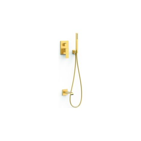 Kit mitigeur encastré 2 voies Rapid‑box pour baignoire et douche Cuadro Or Mat 24K - TRES 00638006OM