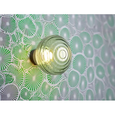 Akku Wandleuchte EARL mit Glasschirm Grün dimmbar, Ø 15,5cm (1/5)