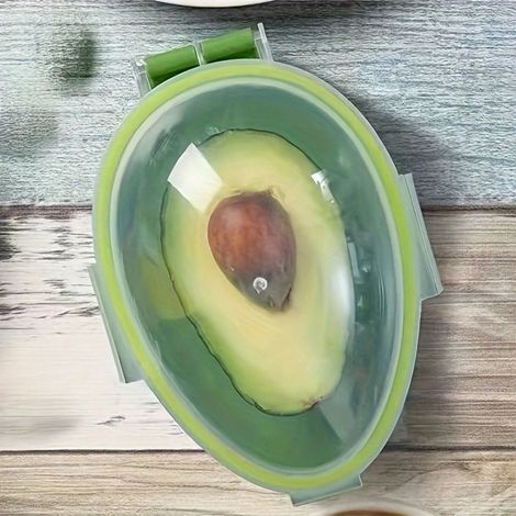 Conteneur de rangement réutilisable pour avocat, récipient en plastique à couvercle rabattable (Fresh Pod) pour avocat, multifonction, compatible lave-vaisselle, forme rectangulaire, aucun besoin d'él (1/4)