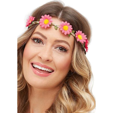 Hawaiian/Hippie Daisy Chain Headband - Assorted - Assorted Colours - Pack of 3 - 52016