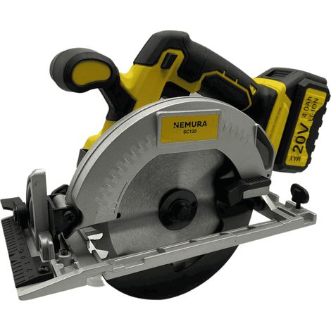 Nemura – Scie circulaire sans fil 20V – Moteur Brushless – Lame 165mm pour bois épais – Batterie 4Ah et chargeur rapide inclus
