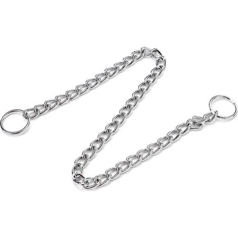 Collier pour chien/chat, chaîne en fer soudé sans soudure, résistant aux morsures, couleur argent, 0,35 x 60 cm / 0,14 x 23,6 pouces (1/5)
