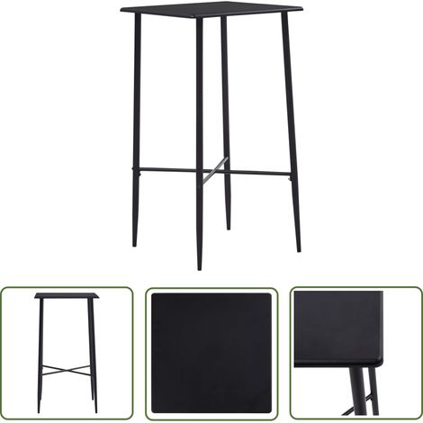 The Living Store Bartisch Schwarz 60 x 60 x 111 cm MDF - Stehtisch - Bartisch - Kücheninsel - Esstisch Klein - Schwarz (1/5)