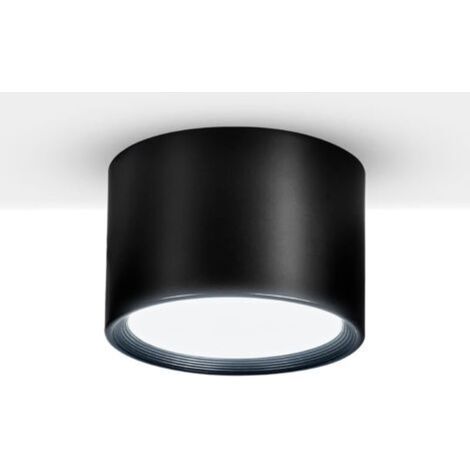 Spot plafond LED Noir Blanc Chaud 6000K 12W Luminaire Plafonnier salon salle à manger cuisine couloir chambre Φ8,5CM