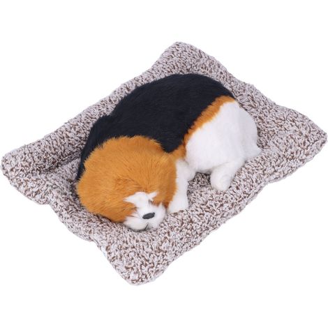 Chien factice avec sons, adorable et réaliste, cadeau original, en peluche plastique, jouet pour voiture, grand chien Beagle (1/5)