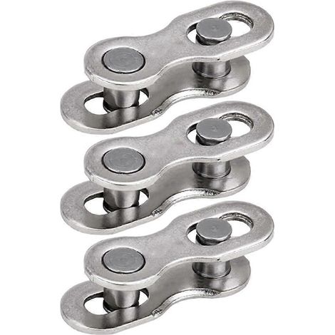 3 paia di lucchetti per catena da bicicletta riutilizzabili, compatibili con 8/9/10/11/12 velocità, colore argento. (1/5)