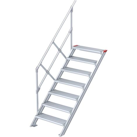 Euroline 510 Treppe 45° 800mm Stufenbreite 7 Stufen Alu gerieft