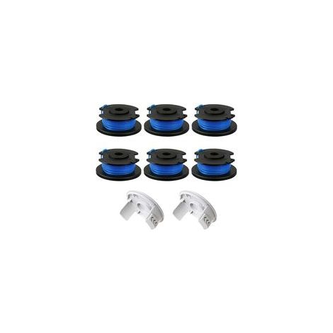 Bobine de Fil de Rechange pour débroussailleuse Ryobi One+ AC14RL3A 18 V, 24 V, 40 V, Bobine de Rechange pour Coupe-Bordure de Ligne 1.65 mm, 11ft pour débroussailleuse (6 Spool + 2 Cap) (1/5)