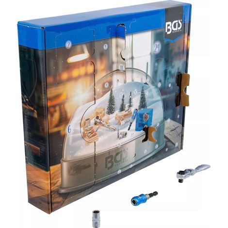 Calendario de adviento herramientas BGS 24 piezas duradero organizado